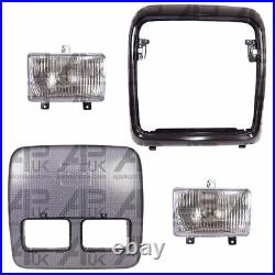 Front Grill + Nose Cone + Headlight Lamps Kit for Massey Ferguson 4345 Tractor
